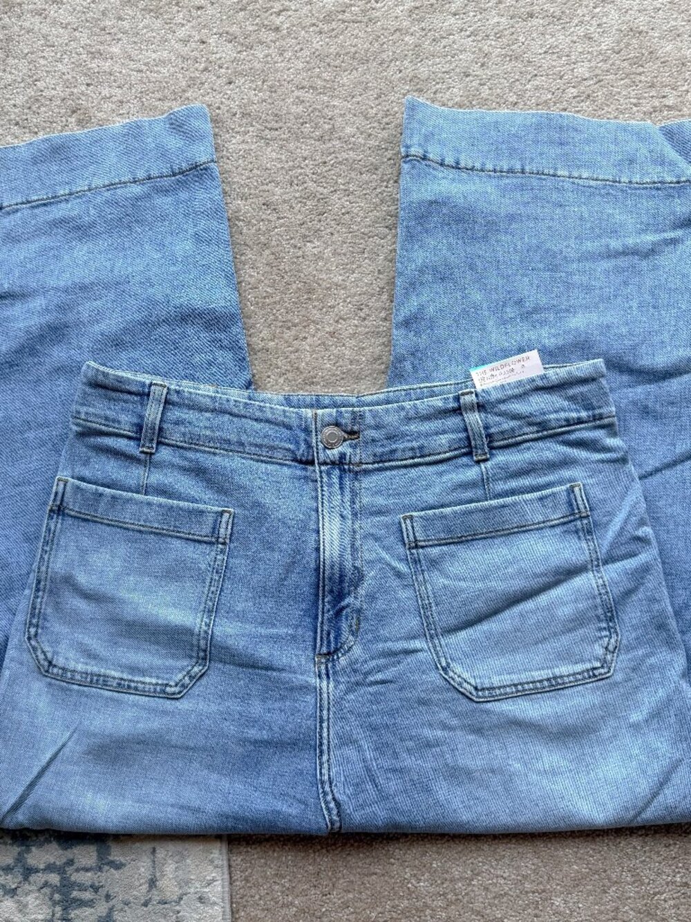 Lauren Conrad Wildflower Super High-Rise Wide-Leg Cropped Jeans - Size 14